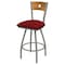 Holland Bar Stool Co 25" Swivel Counter Stool, Nickel Finish, Med Back, Graph Ruby Seat X830 - alternate 1